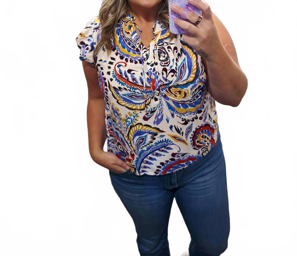 NEW ANOTHER LOVE women's jinora tank top in sunset paisley